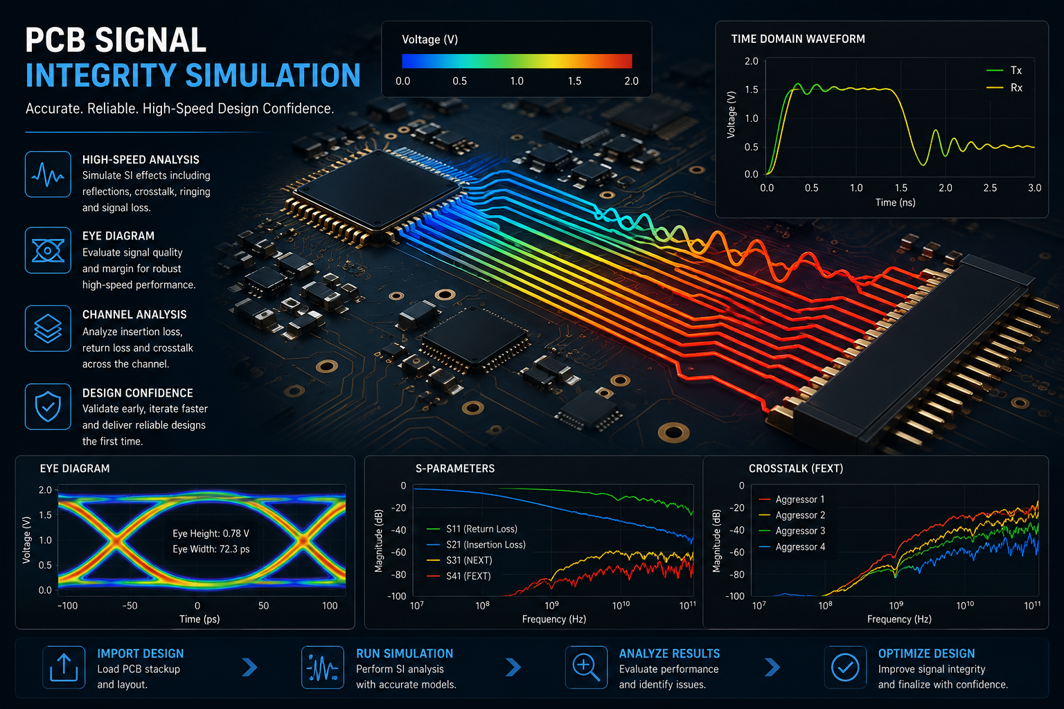 Signal Power Integrity Channel Analysis Simulation
